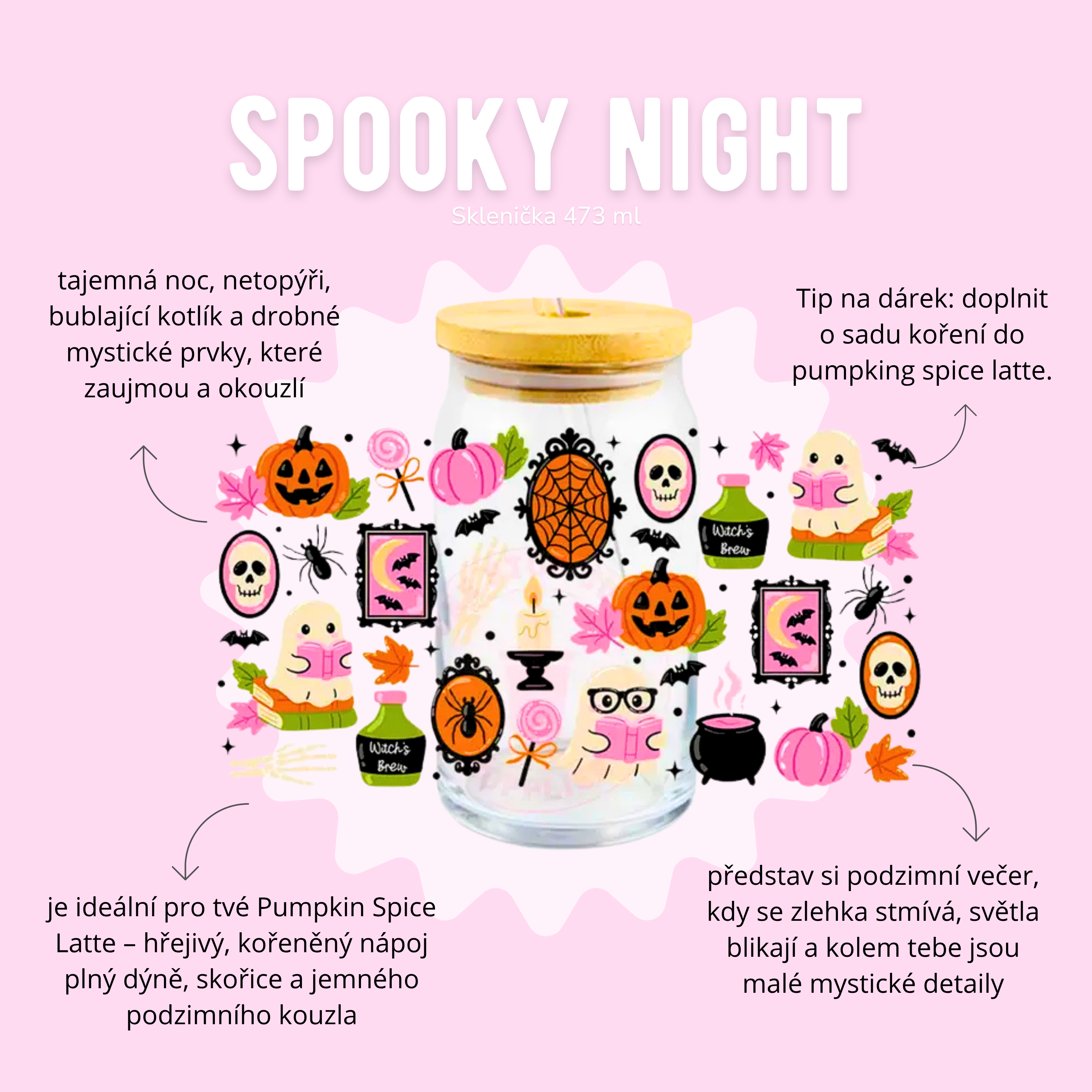 Sklenička 473 ml - spooky night