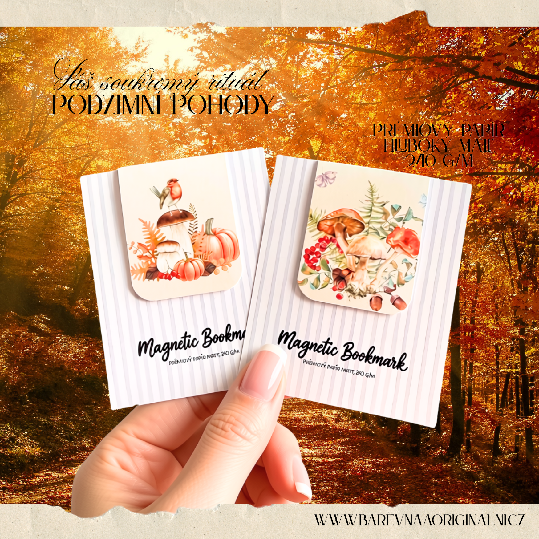 Papírové magnetické záložky 2 ks Autumn 4*5cm
