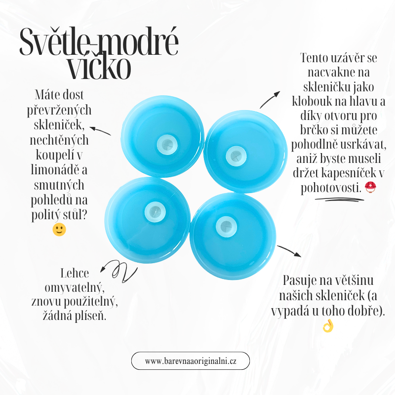 Světle-modré víčko (ke skleničce 550 ml)