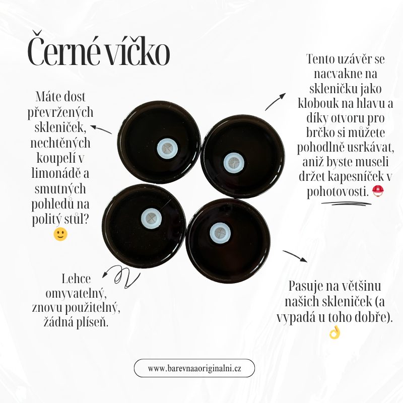 Černé víčko (ke skleničce 550 ml)