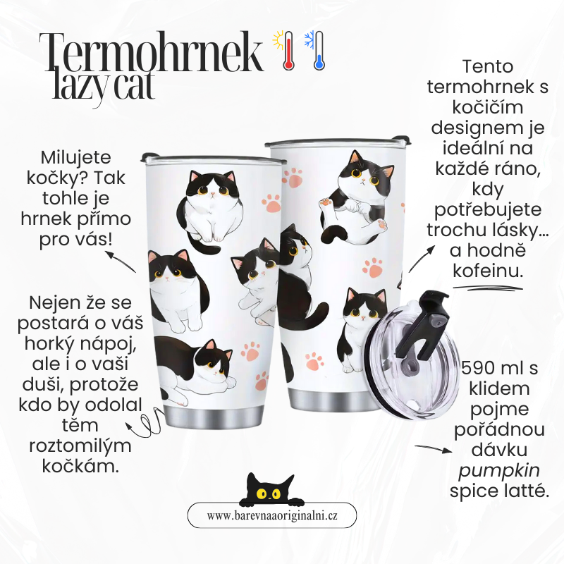 Termohrnek 590 ml - lazy cat