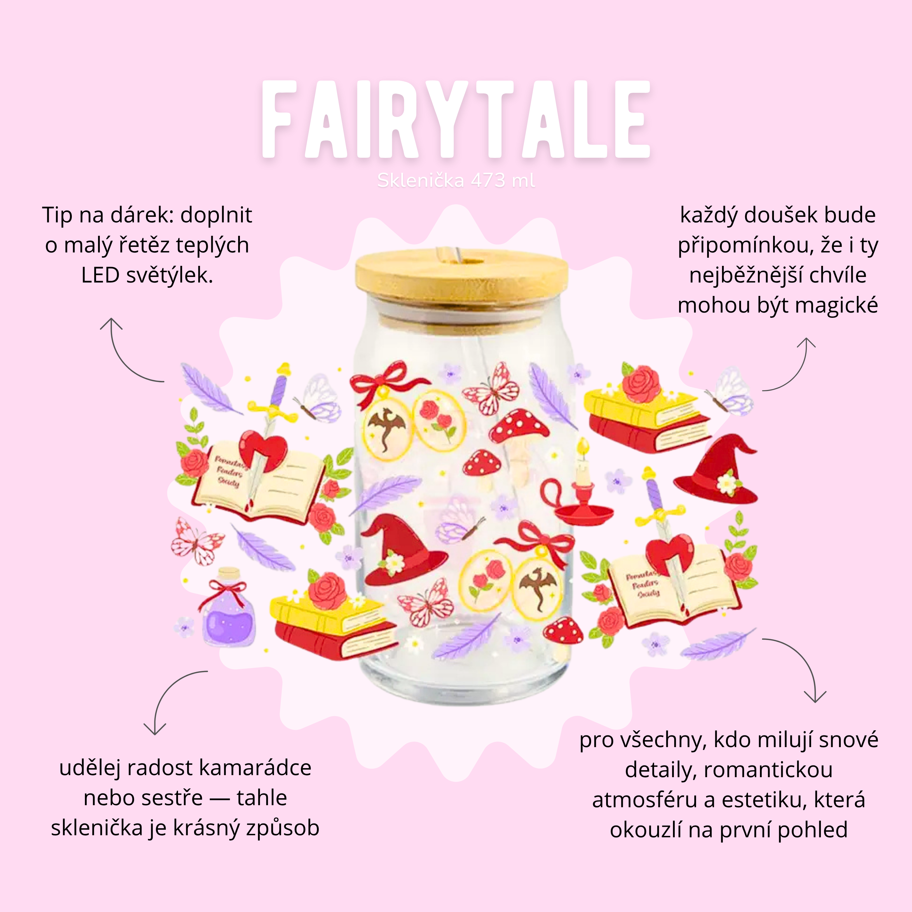 Sklenička 473 ml - fairytale