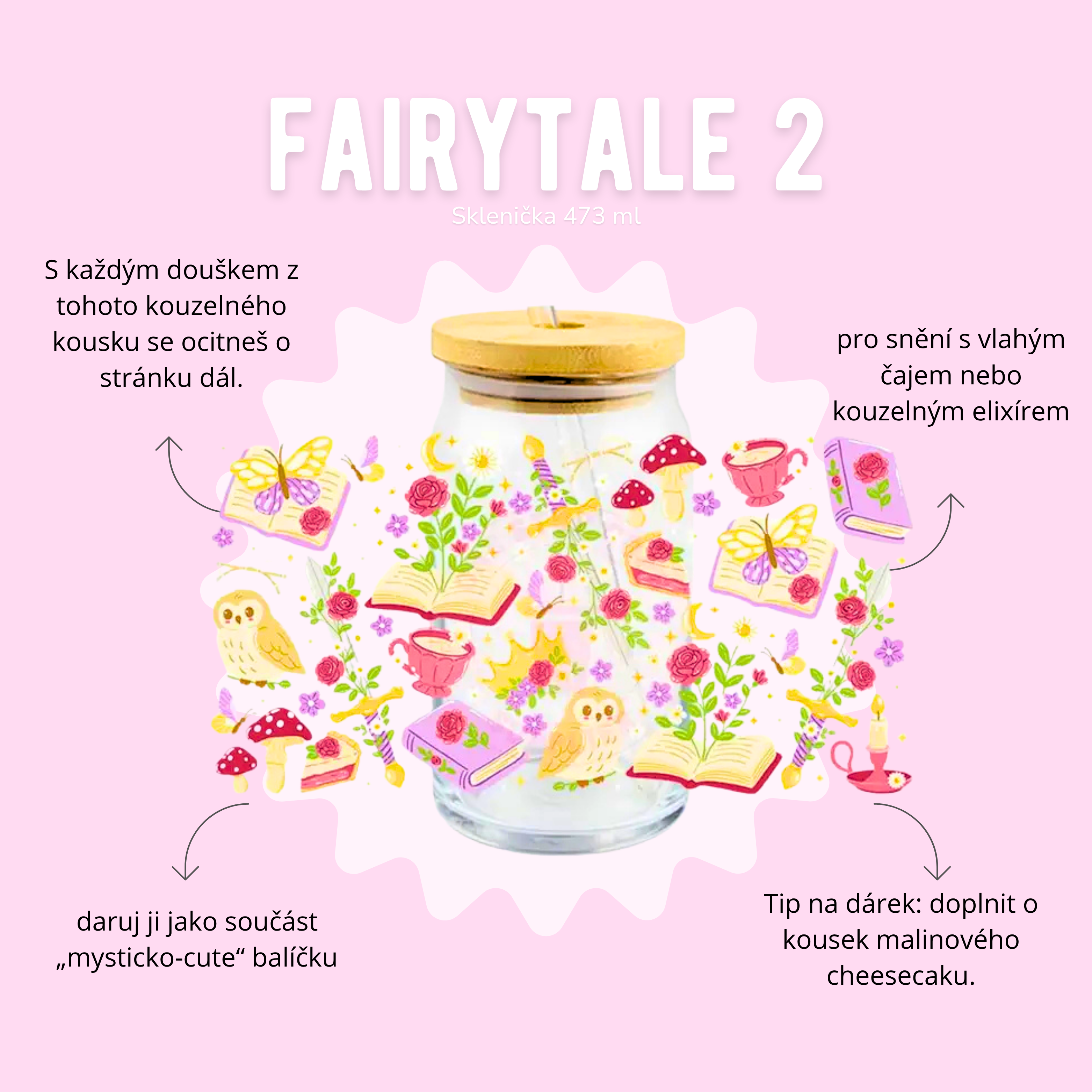 Sklenička 473 ml - fairytale 2