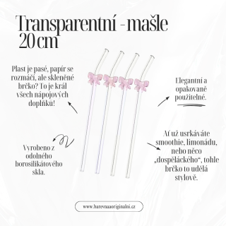Zahnuté brčko 20 cm - růžová mašle