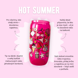 Sklenička 550 ml růžová - hot summer 