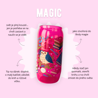 Sklenička 550 ml růžová - magic