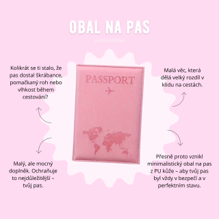 Obal na pas - světle růžová