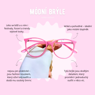 Módní brýle - světle růžová