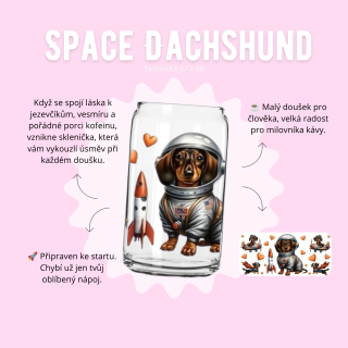 Sklenička 473 ml - Space Dachshund