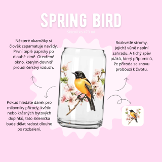 Sklenička 473 ml - Spring bird 