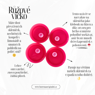 Růžové víčko (ke skleničce 550 ml)