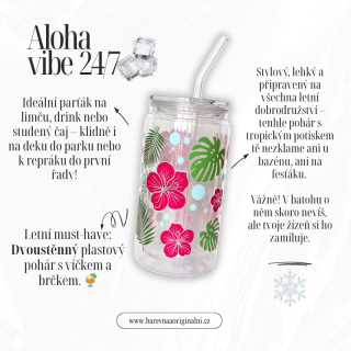 Pohár dvoustěnný transparentní 375 ml - Aloha