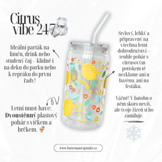 Pohár dvoustěnný transparentní 375 ml - Lemon juice