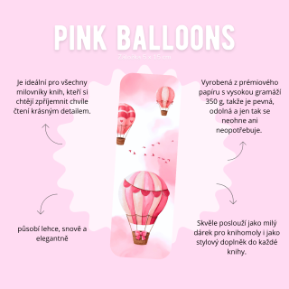 Záložka - pink balloons