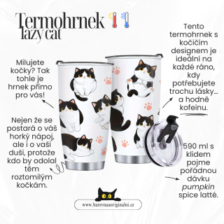 Termohrnek 590 ml - lazy cat