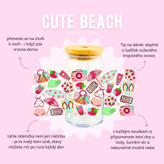 Sklenička 473 ml - cute beach
